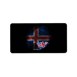 Islandflagge Adressaufkleber