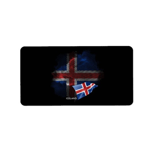 Islandflagge Adressaufkleber (Vorne)