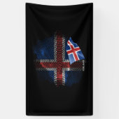 Islandflagge Banner (Vertikal)