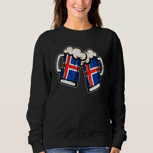 Islandflagge Bierbecher Cool Icelander Bier Sweatshirt (Vorderseite)
