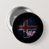 Islandflagge Button (Vorne & Hinten)
