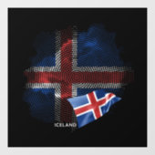 Islandflagge Fensteraufkleber (Blatt)