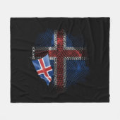 Islandflagge Fleecedecke (Vorderseite (Horizontal))