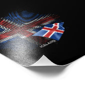 Islandflagge Fotodruck (Ecke)