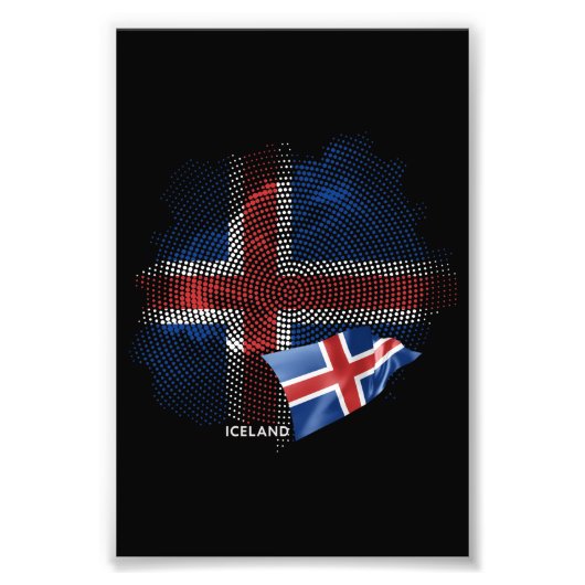 Islandflagge Fotodruck (Vorne)