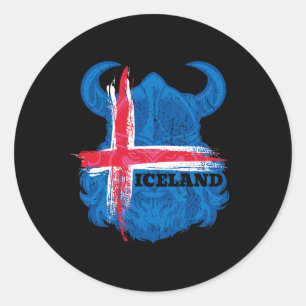 Islandflagge Fußball-Shirt Isländischer Fußballfan Runder Aufkleber