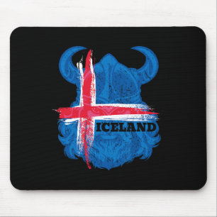 Islandflagge Fußballtrikot Isländischer Fußballfan Mousepad