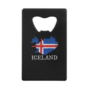 Islandflagge Geldbeutel Flaschenöffner