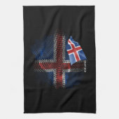 Islandflagge Geschirrtuch (Vertikal)
