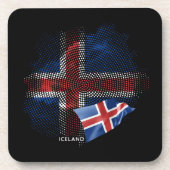 Islandflagge Getränkeuntersetzer (Vorderseite)