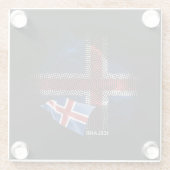 Islandflagge Glasuntersetzer (Rückseite)