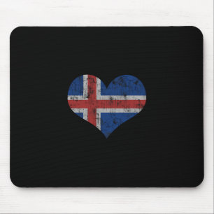 Islandflagge Isländer Liebe Herz Zuhause Urlaub Fa Mousepad