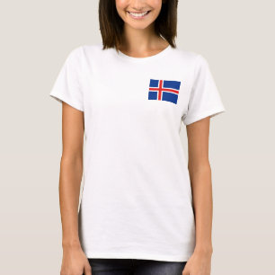 Islandflagge + Karte T-Shirt