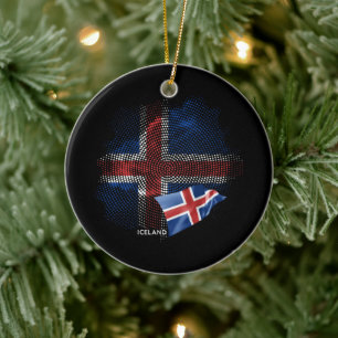 Islandflagge Keramik Ornament