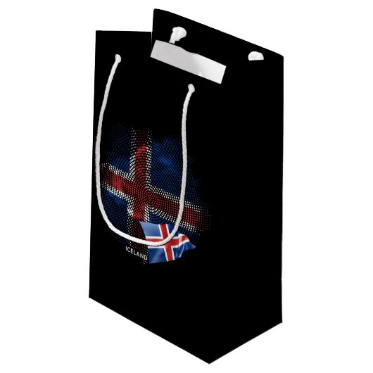 Islandflagge Kleine Geschenktüte (Rückseite Schrägansicht)