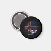Islandflagge Magnet (Vorderseite/Rückseite)