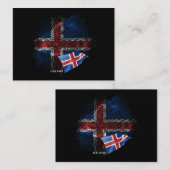 Islandflagge Mitteilungskarte (Vorne/Hinten)