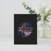 Islandflagge Postkarte (Stehend Vorderseite)