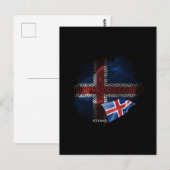 Islandflagge Postkarte (Vorne/Hinten)
