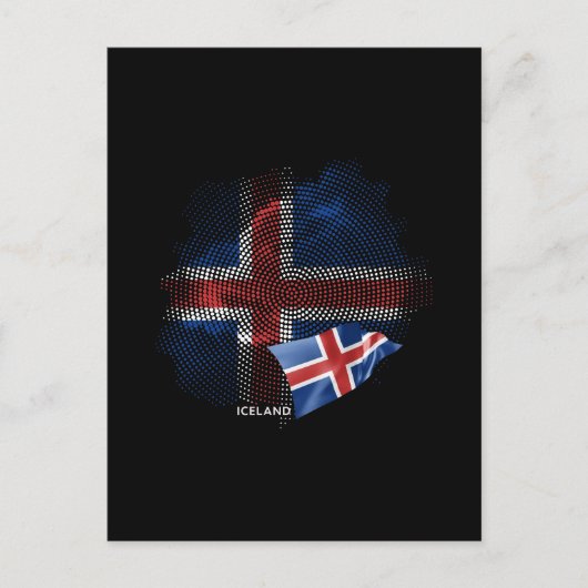 Islandflagge Postkarte (Vorderseite)