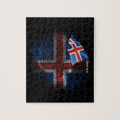 Islandflagge Puzzle (Vertikal)