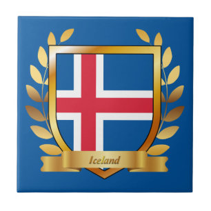 Islandflagge Schild Fliese