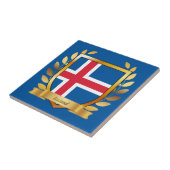 Islandflagge Schild Fliese (Seite)