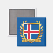 Islandflagge Schild Magnet (Vorderseite/Rückseite)