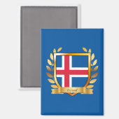 Islandflagge Schild Magnet (Vorderseite/Rückseite)