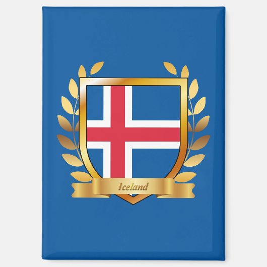 Islandflagge Schild Magnet (Vorderseite)