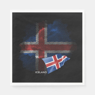 Islandflagge Serviette