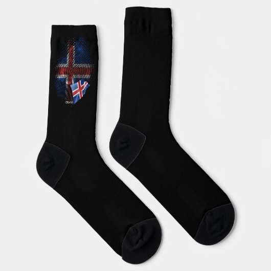 Islandflagge Socken (Rechts)
