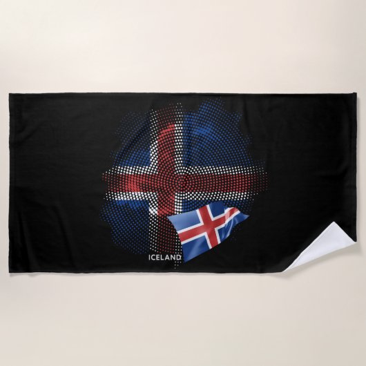 Islandflagge Strandtuch (Vorderseite)