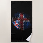 Islandflagge Strandtuch (Vorderseite)