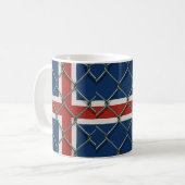 Islandflagge Zaun Kaffeetasse (Vorderseite Links)