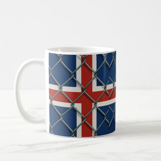 Islandflagge Zaun Kaffeetasse (Links)