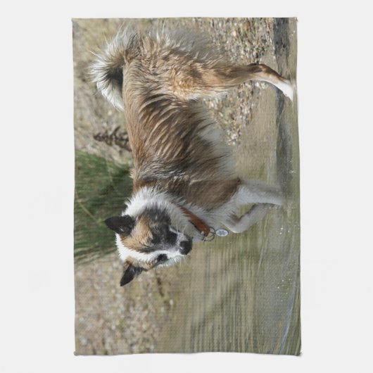 Islandhund Geschirrtuch (Vertikal)