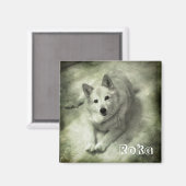 Islandhund Roka Magnet (Vorderseite/Rückseite)