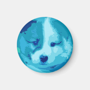 Islandhundwelpe als Collage Magnet