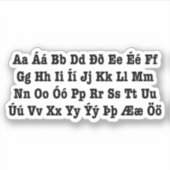 Isländisch Alphabet [Íslenska Stafrófið] Aufkleber (Vorderseite)