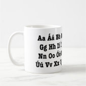 Isländisch Alphabet [Íslenska Stafrófið] Kaffeetasse (Links)
