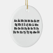 Isländisch Alphabet [Íslenska Stafrófið] Keramik Ornament (Rechts)