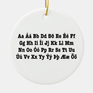 Isländisch Alphabet [Íslenska Stafrófið] Keramik Ornament