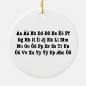 Isländisch Alphabet [Íslenska Stafrófið] Keramik Ornament (Hinten)