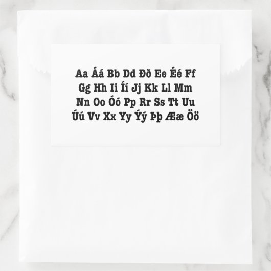Isländisch Alphabet [Íslenska Stafrófið] Rechteckiger Aufkleber (Tasche)