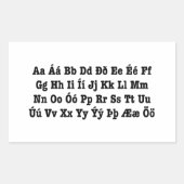 Isländisch Alphabet [Íslenska Stafrófið] Rechteckiger Aufkleber (Vorderseite)