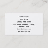 Isländisch Alphabet [Íslenska Stafrófið] Visitenkarte (Rückseite)