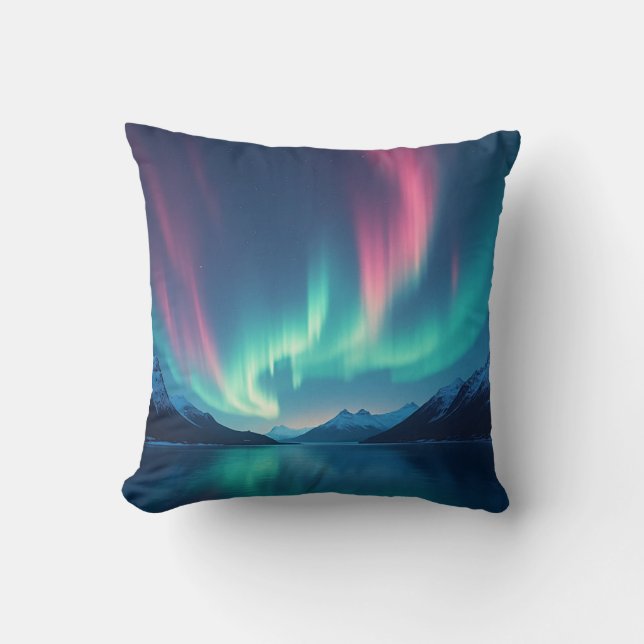 Isländisch Aurora Kissen (Vorderseite)
