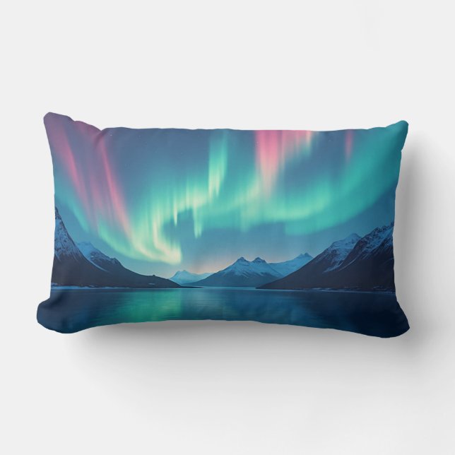 Isländisch Aurora Lendenkissen (Vorderseite)