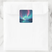 Isländisch Aurora Quadratischer Aufkleber (Tasche)